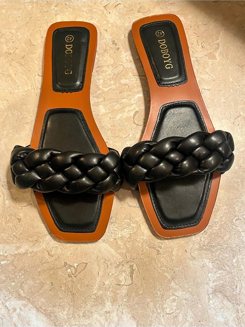 D'BOGYC Braided Slide Sandals in Black & Brown EU 42 Like New